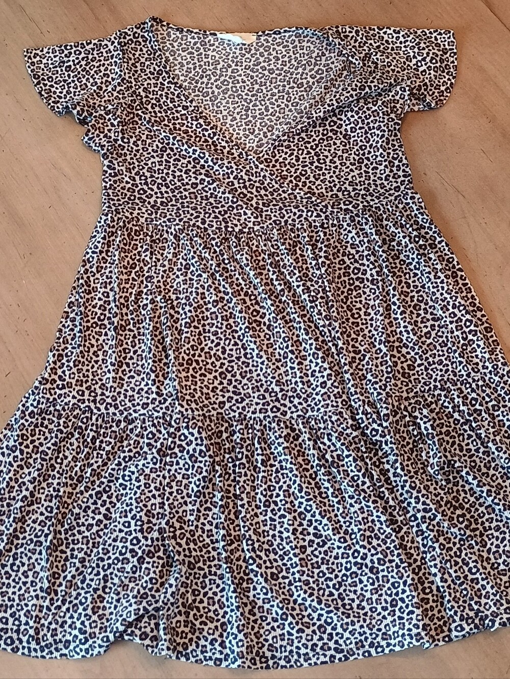 Jessica Simpson Leopard Print Midi Dress - tan & black